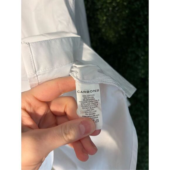 Carbon38 White Oversized Tunic Top Button Down Sz Medium NWT - Picture 5 of 6